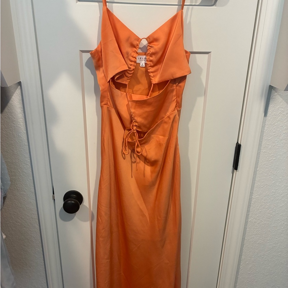Le Lis Vibrant Orange Cutout Dress